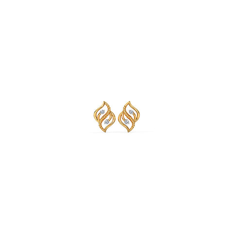 Gleamy Twist Diamond Stud Earrings