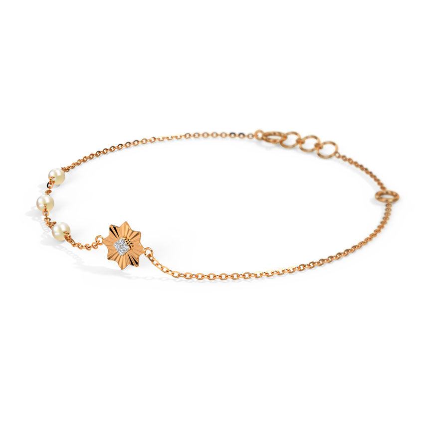 Twinkling Starburst Diamond Chain Bracelet