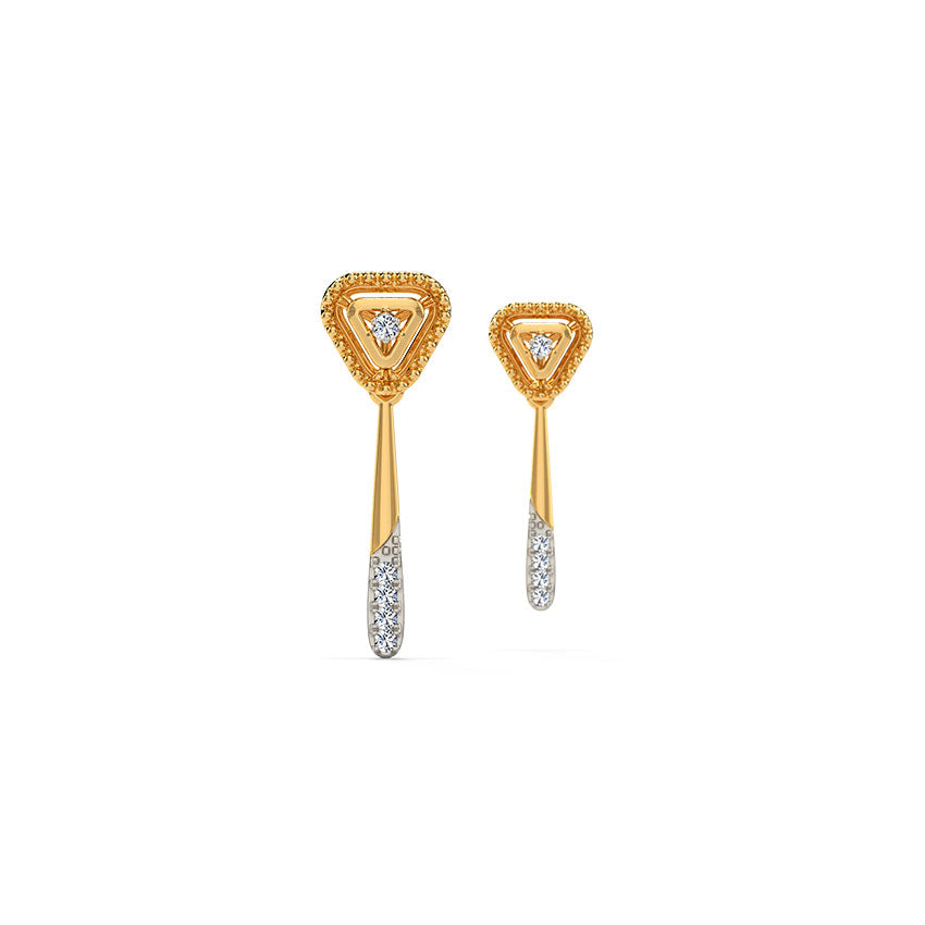 Trillion Diamond Drop Earrings