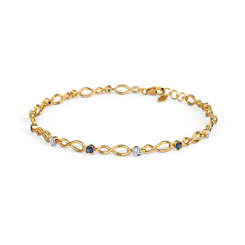 Shimmery Sauve Gemstone Chain Bracelet