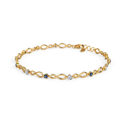 Shimmery Sauve Gemstone Chain Bracelet