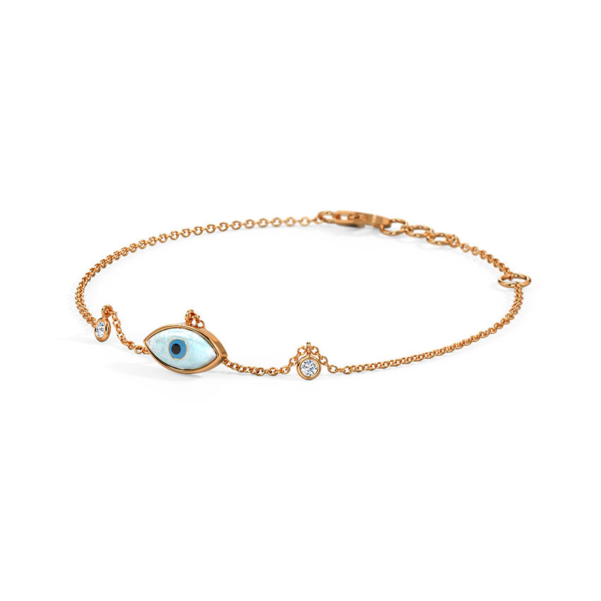 Gleaming Evil Eye Chain Bracelet