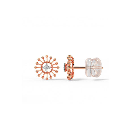 Gleaming Rays Diamond Stud Earrings