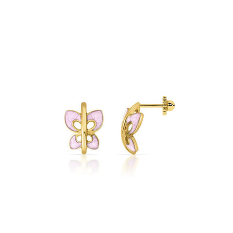 Flutter Butterfly Kids' Gold Earrings