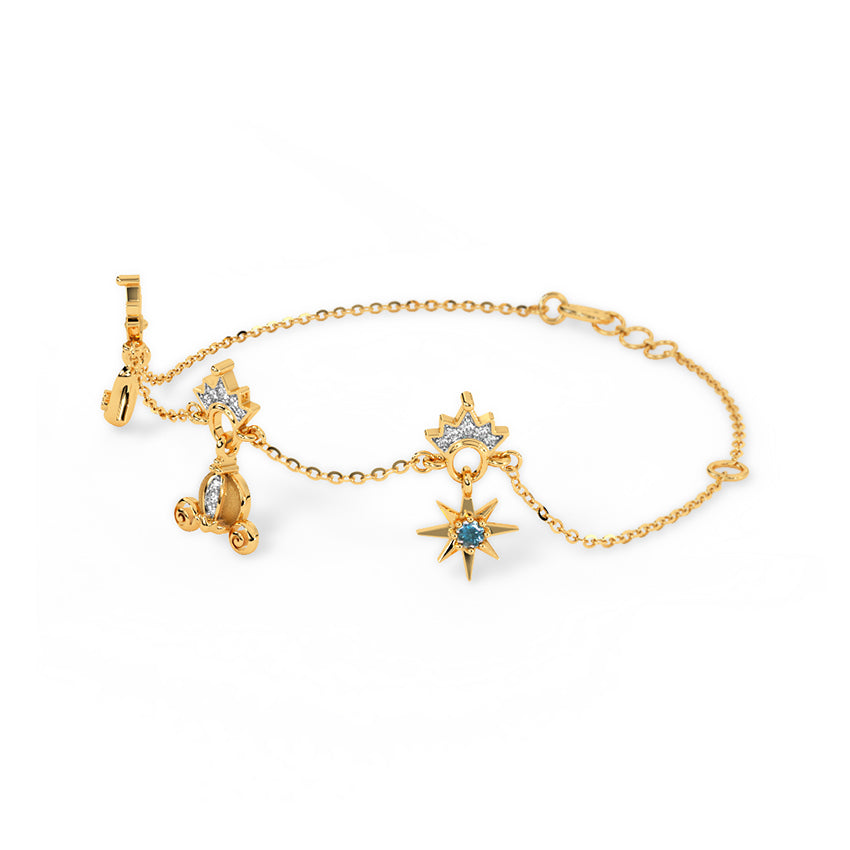 Cinderella Diamond Carriage & Heels Bracelet