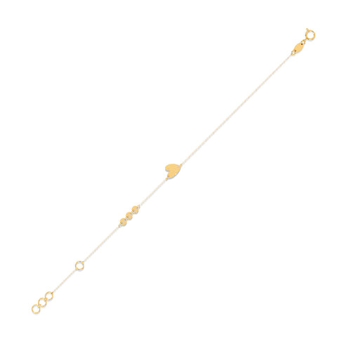 Heart and Circlet Gold Bracelet