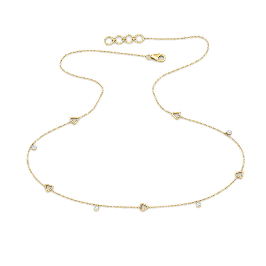 Geometric Fine Line Diamond Necklace