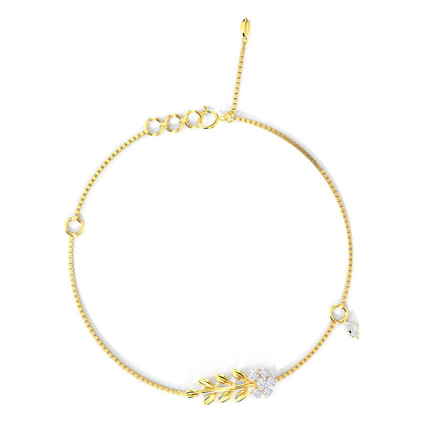 Dainty Fern Diamond Bracelet
