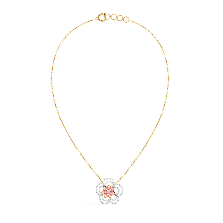 Sparkling Bloom Lotus Diamond Necklace