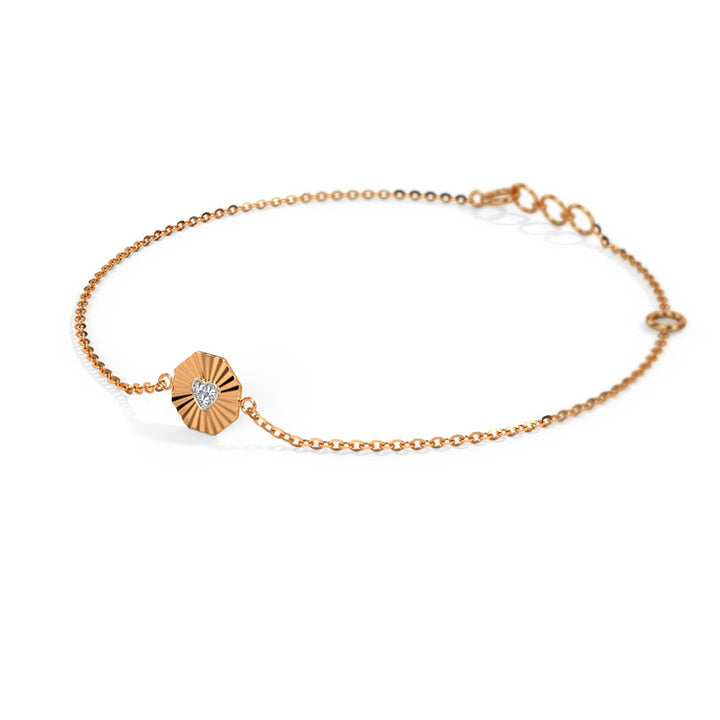 Starburst Heart Diamond Bracelet