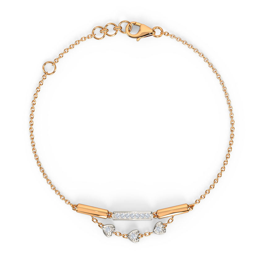 Floating Hearts Diamond Bracelet