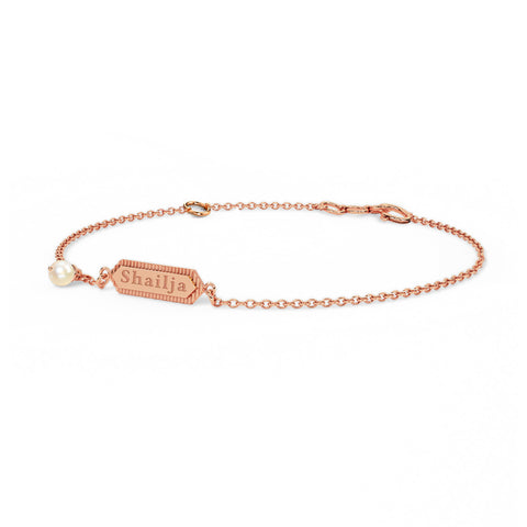 Shiny Gold Gemstone Personalised Bracelet