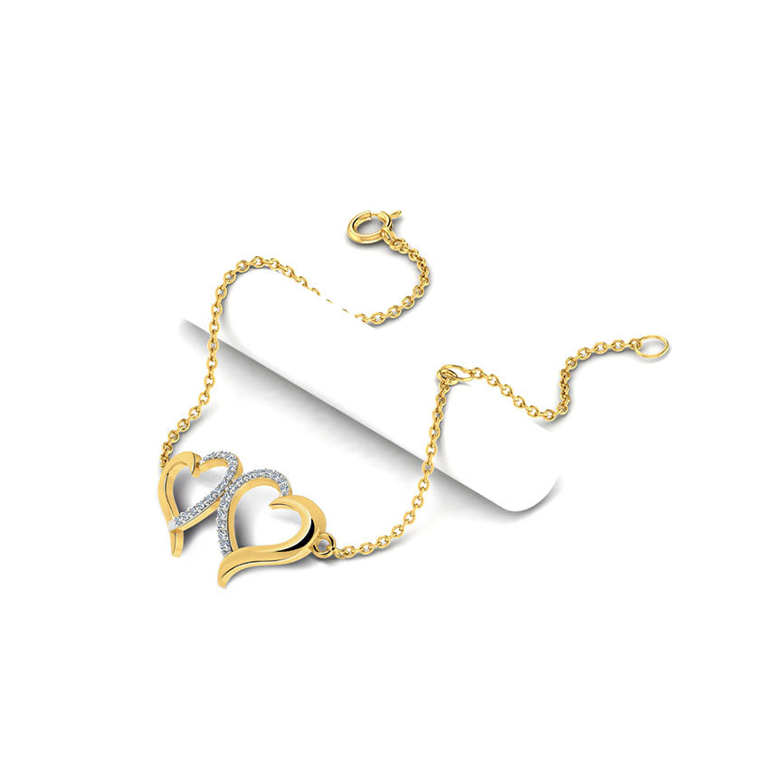 Kissing Heart Diamond Bracelet