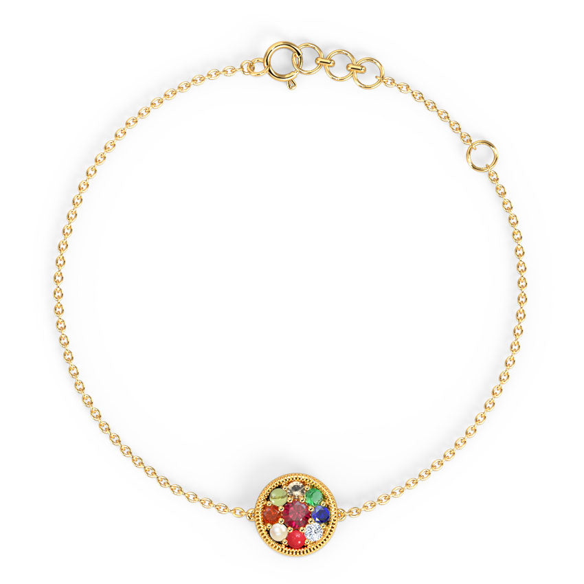 Alayah Navratna Gemstone Bracelet
