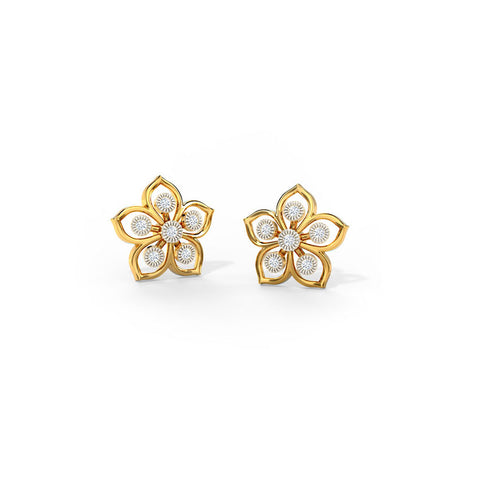 Glorious Floret Diamond Stud Earrings