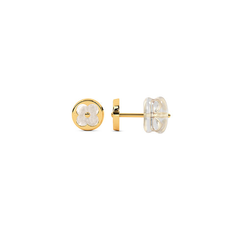 Flower in Round Earring