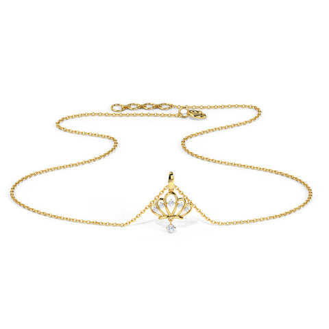 Vintage Crown Diamond Necklace