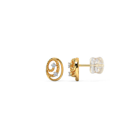 Swirl Of Circle Diamond Stud Earrings