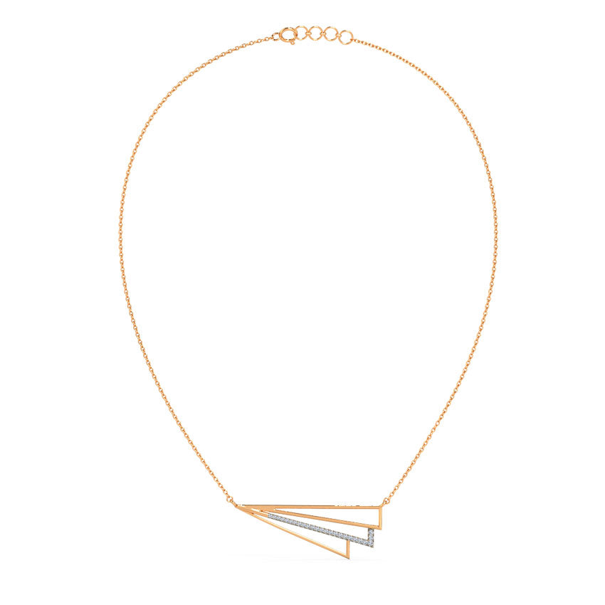 Stripes Geometric Diamond Necklace
