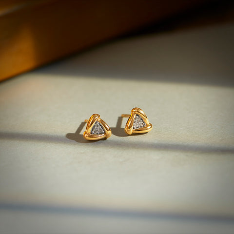 Dazzling Triangle Diamond Stud Earrings