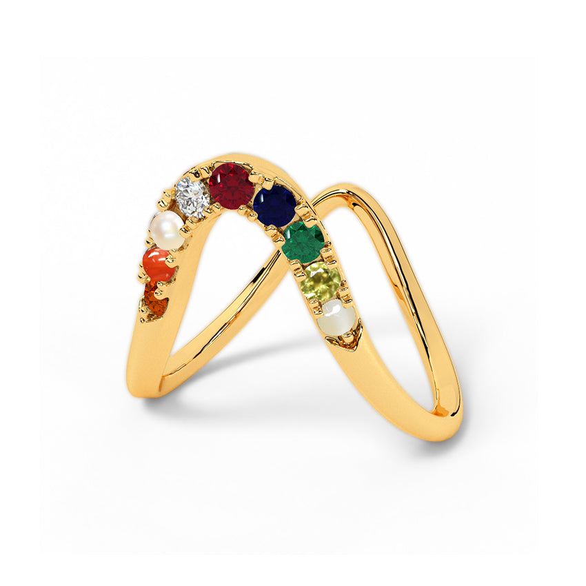 Hue Arch Navratna Vanki Ring