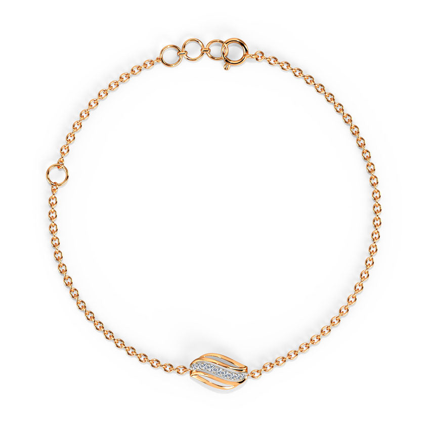 Linear Swash Diamond Chain Bracelet