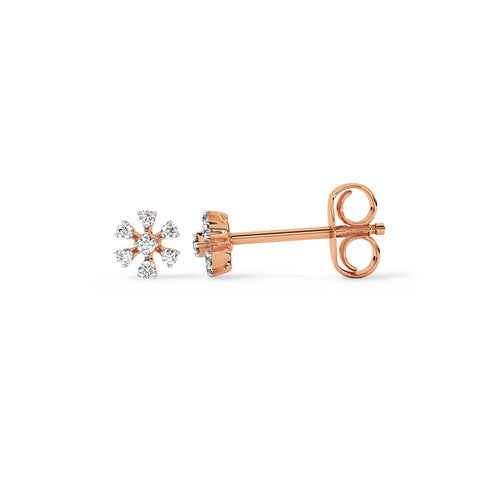 Shiny Daisy Diamond Stud Earrings