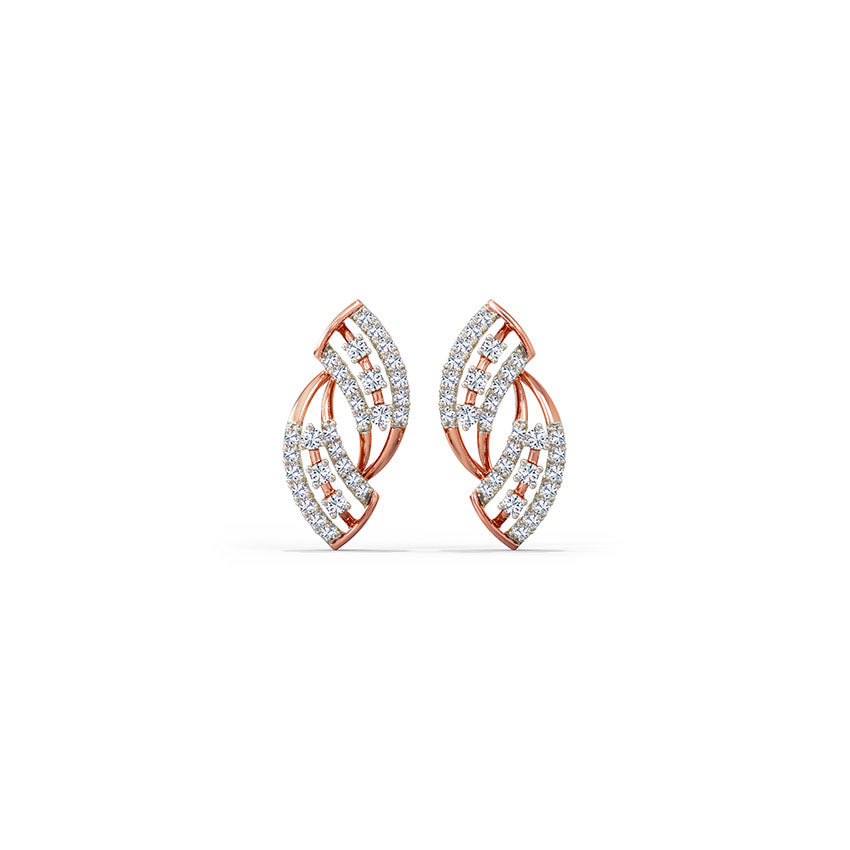 Ellie Wave Diamond Stud Earrings