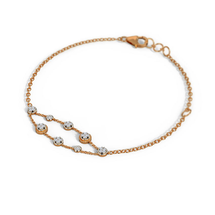 Multi Orb Sparkling Diamond Chain Bracelet