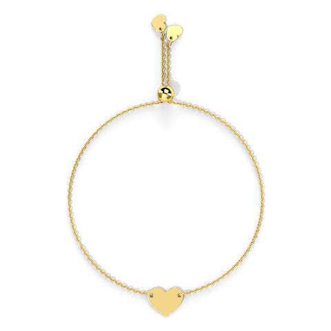 Suave Heart Adjustable Gold Bracelet