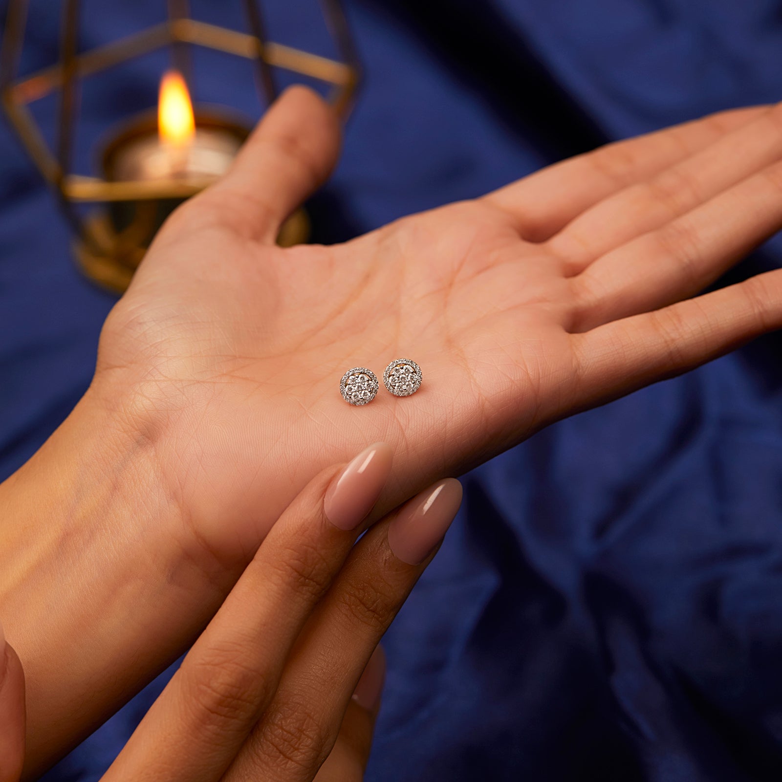 Carol Seven Stone Diamond Stud Earrings