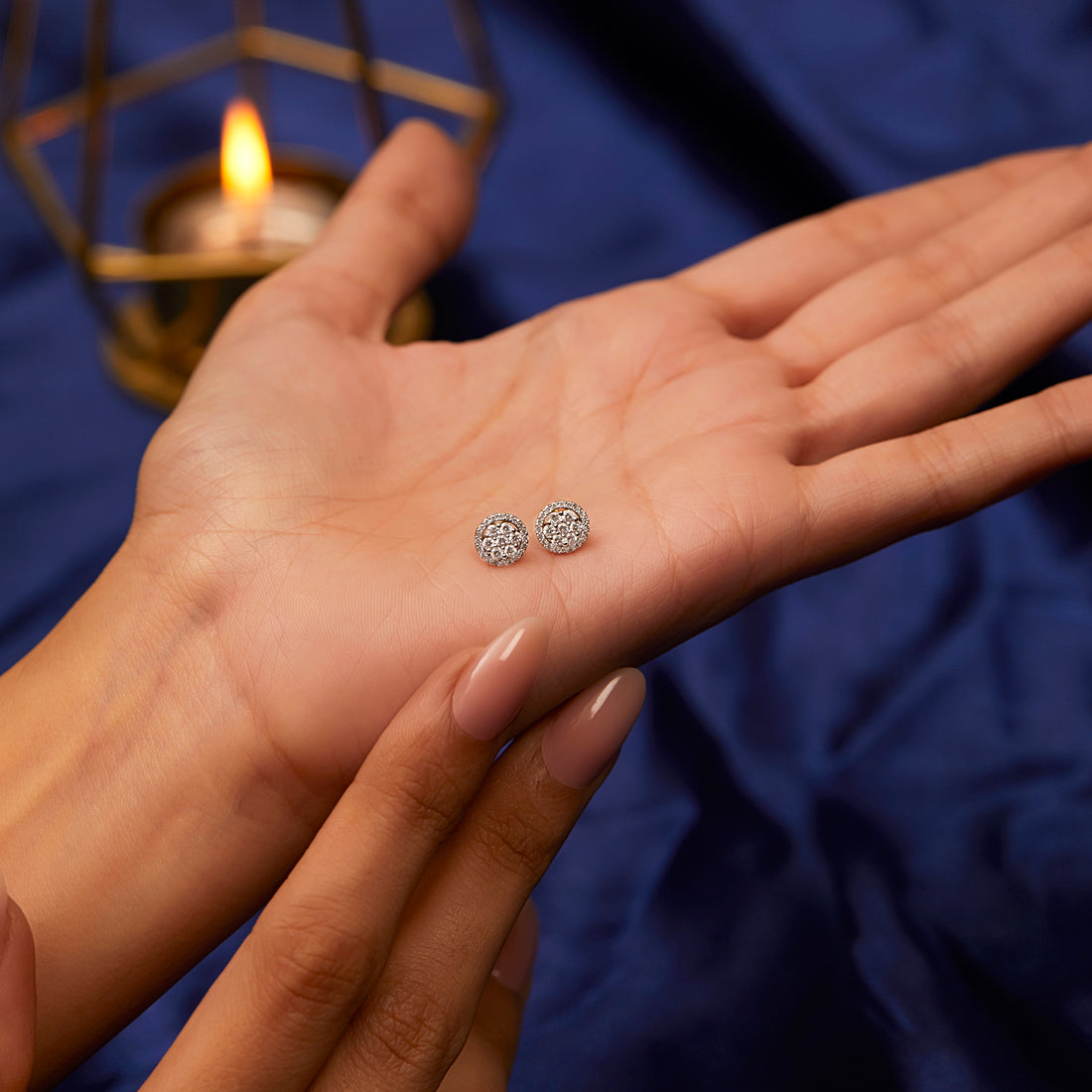 Carol Seven Stone Diamond Stud Earrings