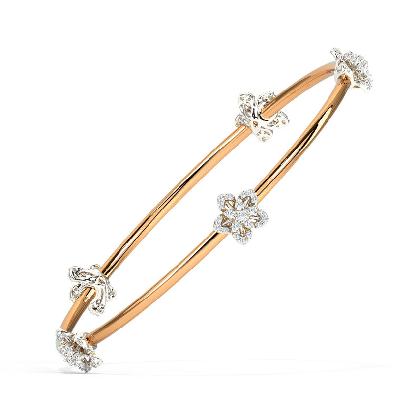 Delicate Blossom Diamond Bangle