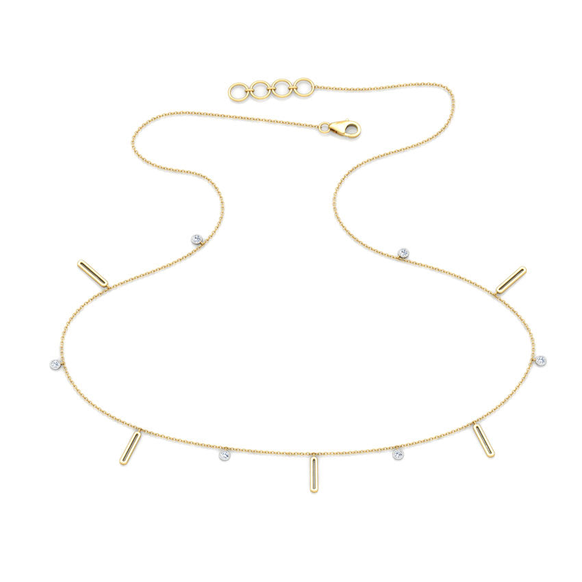 Linear Fine Line Diamond Necklace