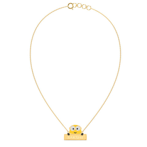 Peeking Minion Personalised Gold Necklace