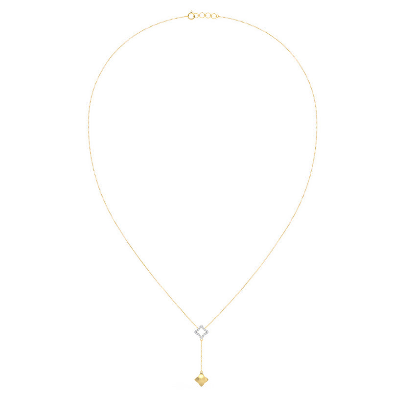 Geometric Diamond Lariat Necklace
