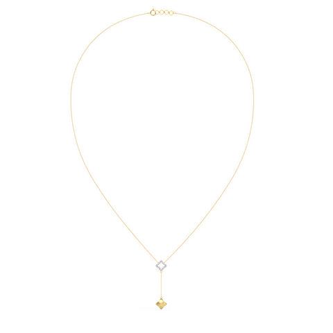 Geometric Diamond Lariat Necklace