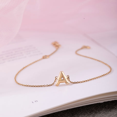 Bold Gold Alphabet A Bracelet
