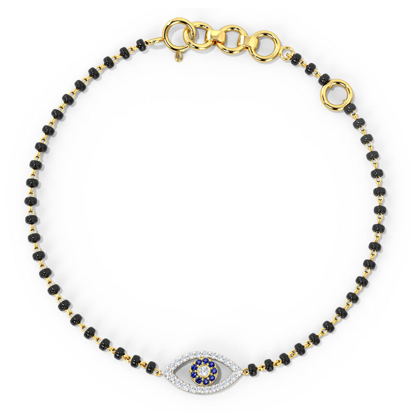 Evil Eye Gemstone Mangalsutra Bracelet
