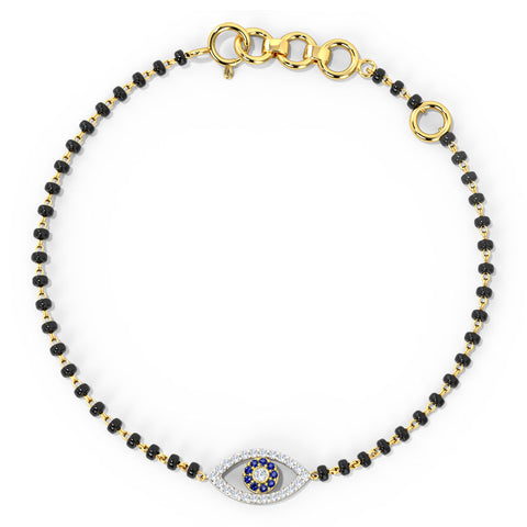 Evil Eye Gemstone Mangalsutra Bracelet