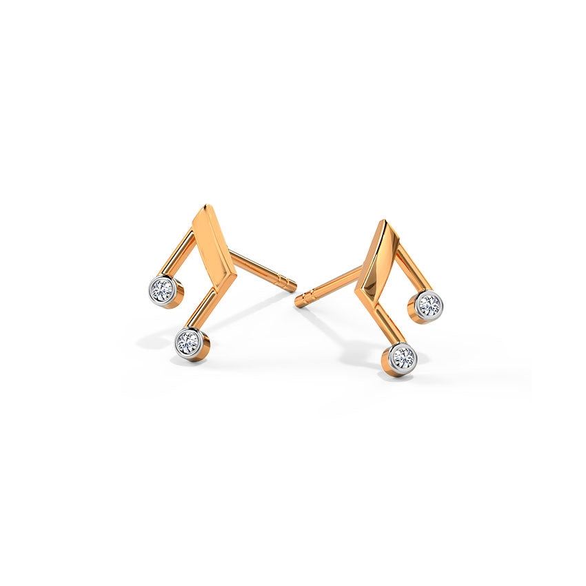 Musical Diamond Stud Earrings