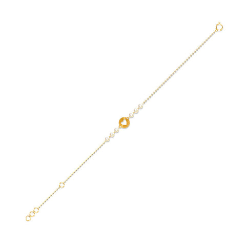 Circle Of Heart Pearl Chain Bracelet