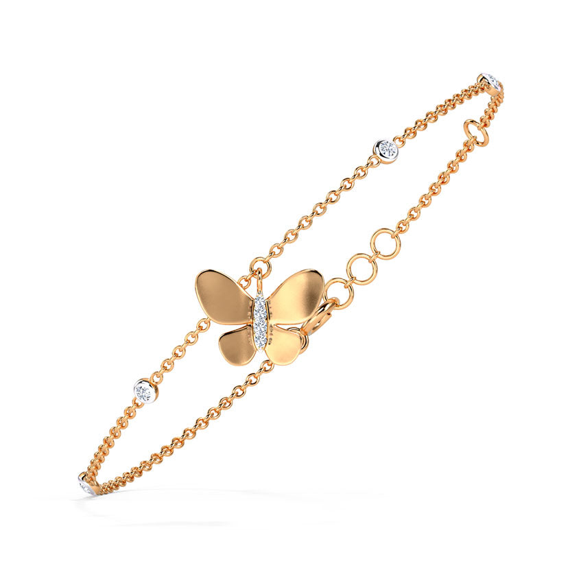 Elsa Diamond Butterfly Charm Bracelet