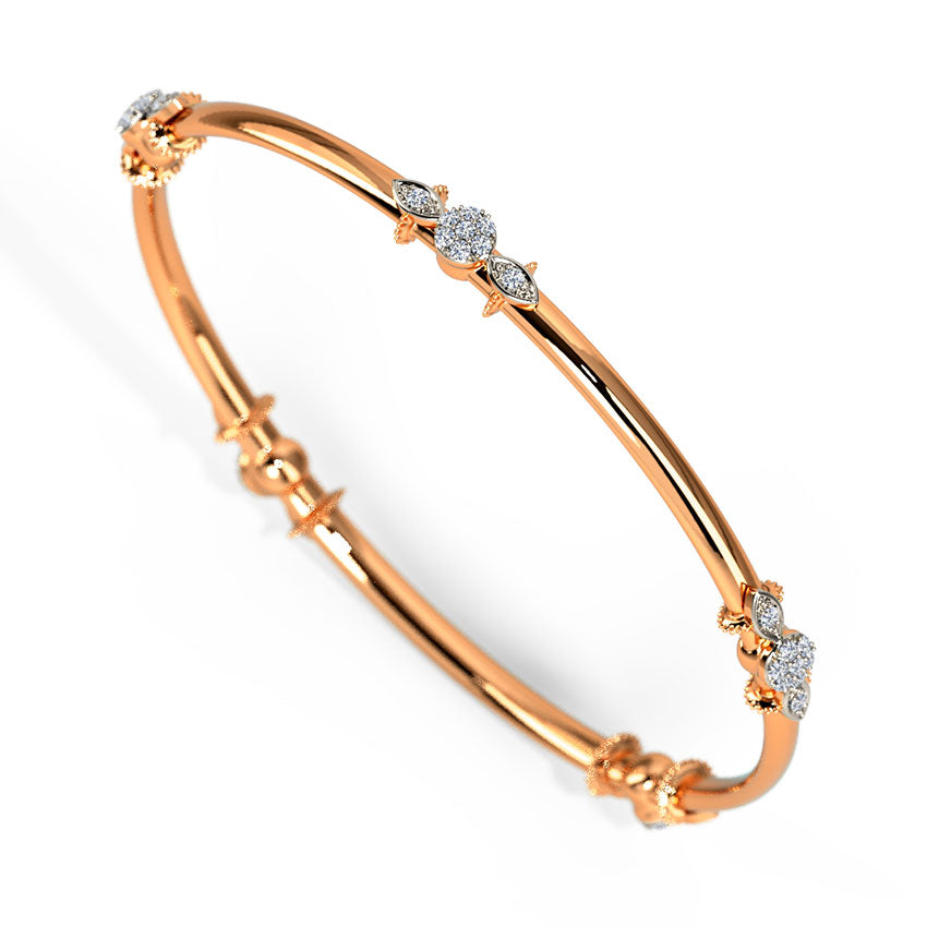 Round Geo Diamond Bangle