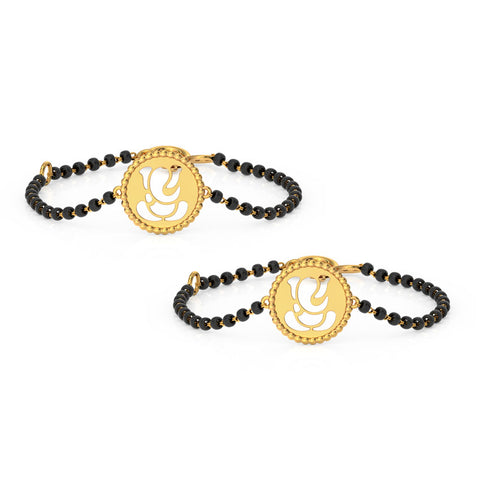 Ganesha Baby Nazaria Gold Bracelet Set of 2