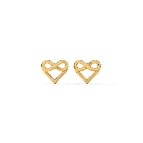 Infinity Love Gold Stud Earrings