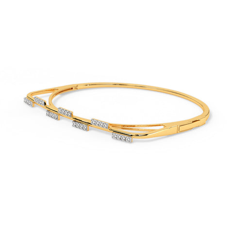 Zigzag Cascade Diamond Oval Bracelet