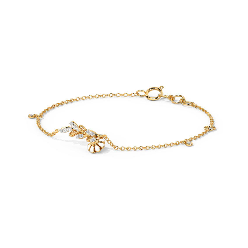 Petal Sparkle Diamond Chain Bracelet