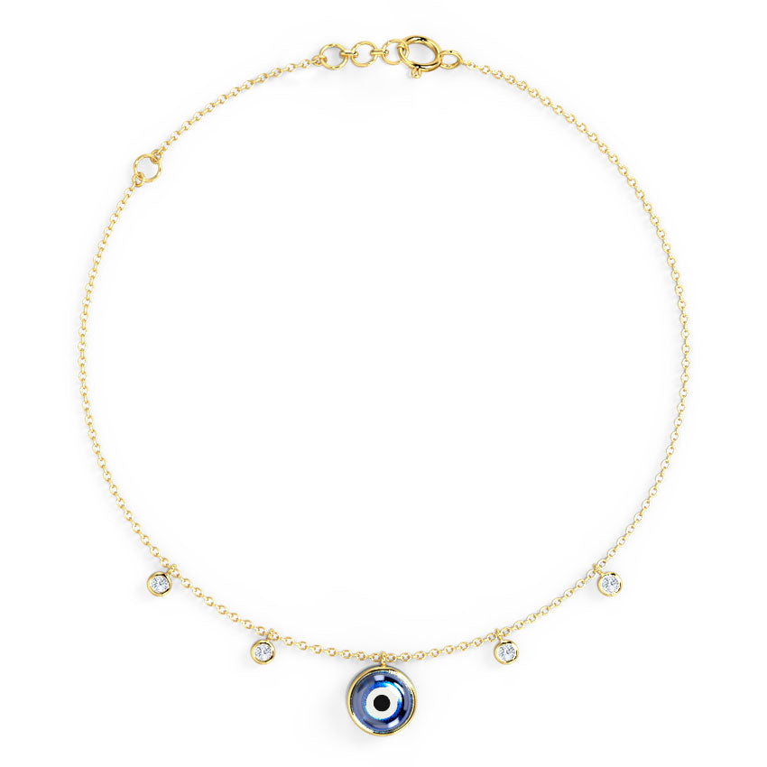 Dewdrops Evil Eye Gemstone Bracelet