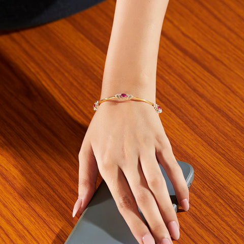 Charming Blush Gemstone Bangle